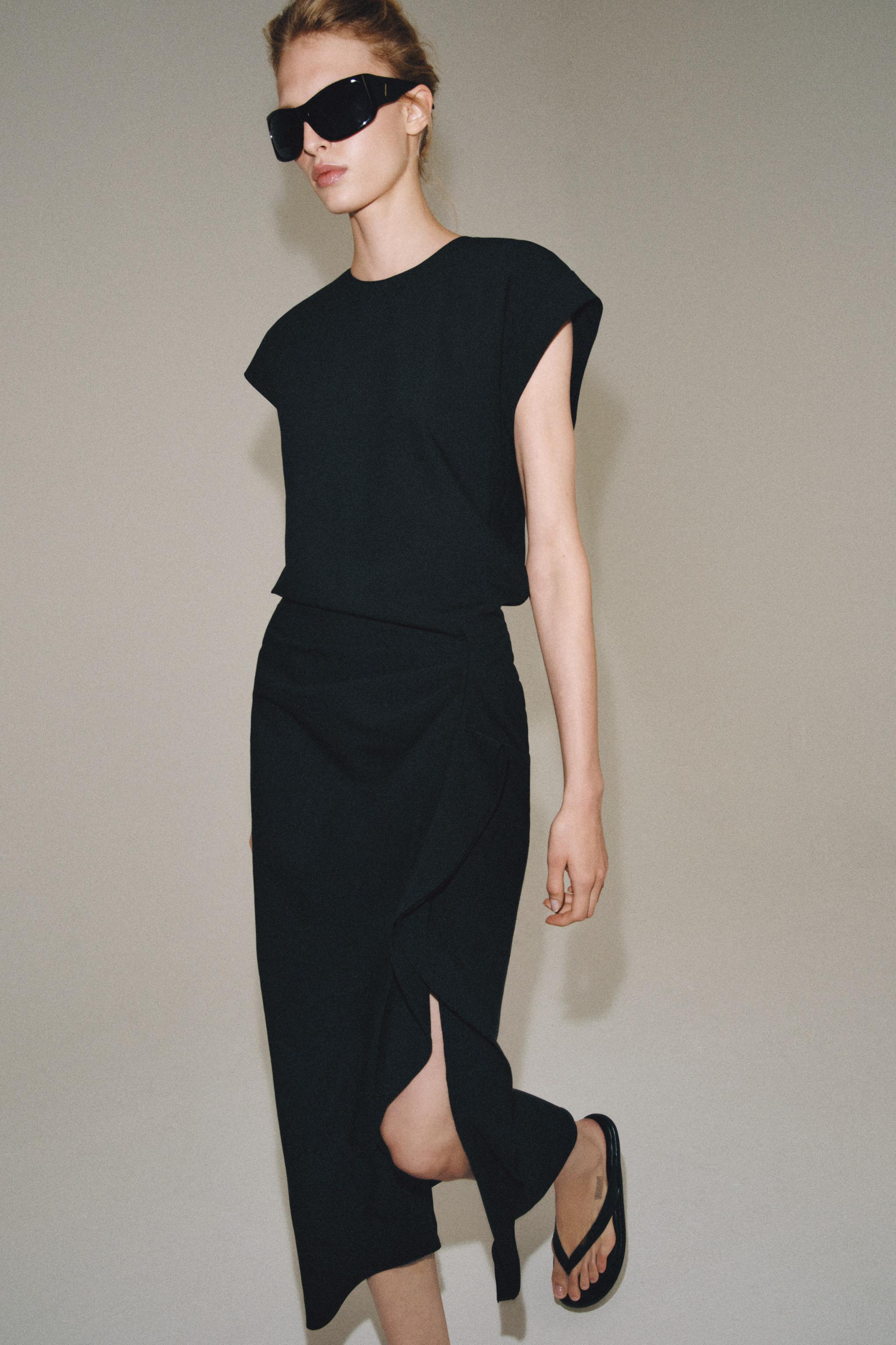 ZW COLLECTION DRAPED MIDI DRESS